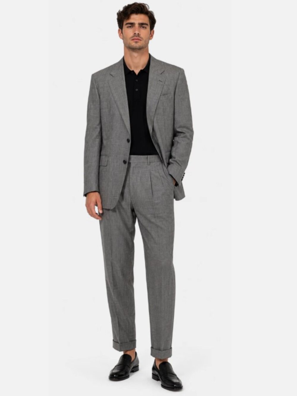 CHRISTIAN DIOR Monsieur Vintage Gray Plaid Wool Suit Blazer Jacket Pants 42R 34"